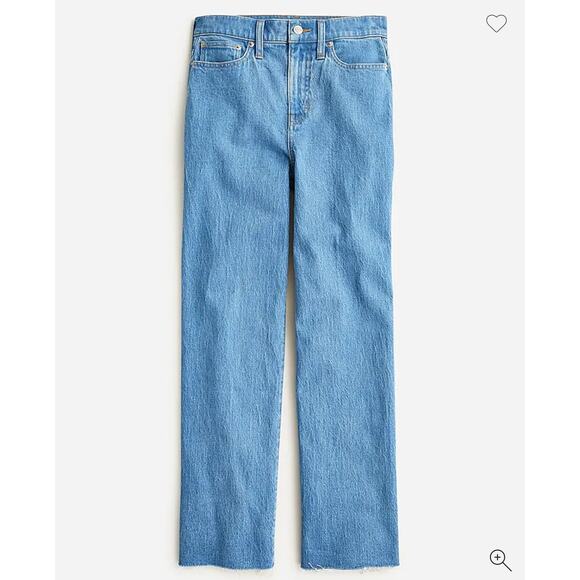 J. Crew Slim Cropped Wide Leg High Rise Light Wash Raw Hem Jeans Size 28 - Picture 1 of 8